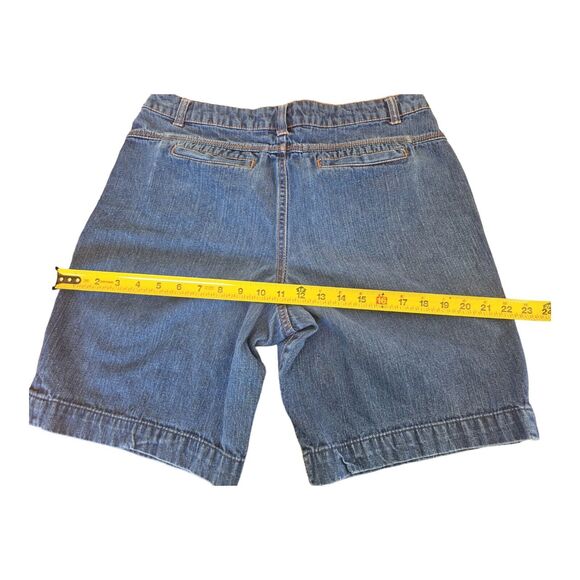 Vintage Y2K Faded Glory Denim Shorts Size 10 Modest Length Cotton Blue Jean - Picture 13 of 15